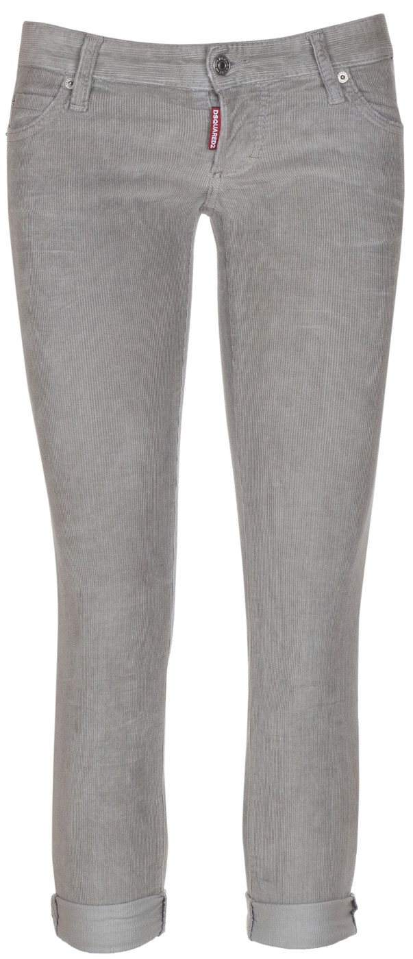 Dsquared2 Women's 'Pat Jean' Gray Low Rise Stretch Corduroy Pants
