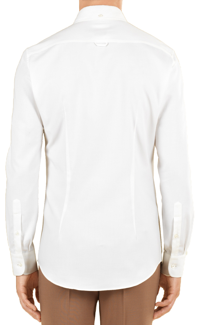 Gucci Men's White Cotton Cashmere Button Down Dress Shirt