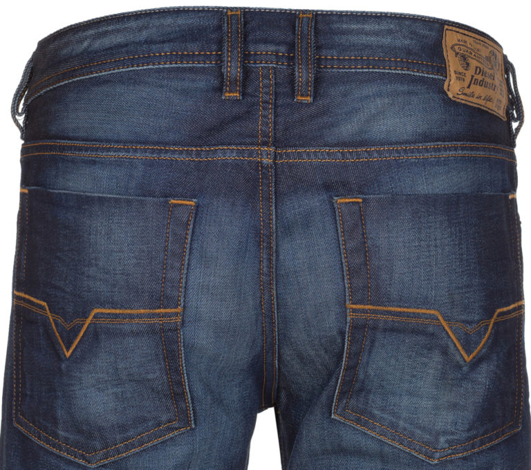 Diesel Men's Dark Blue Cotton Wash 0073N RegularBootcut Zatiny Denim