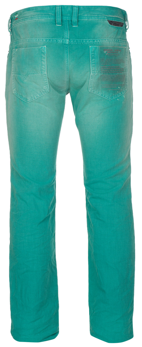 Diesel Men’s Green Cotton Wash 0818V Regular SlimStraight Safado Denim