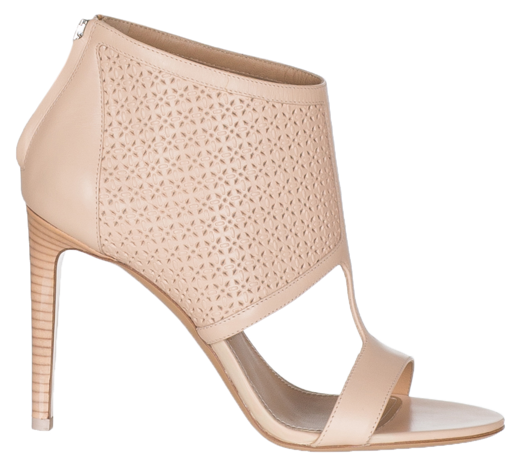 Salvatore Ferragamo Womenâs Pacela C Pink Rose Perforated Leather Open Toe Sandals Shoes 