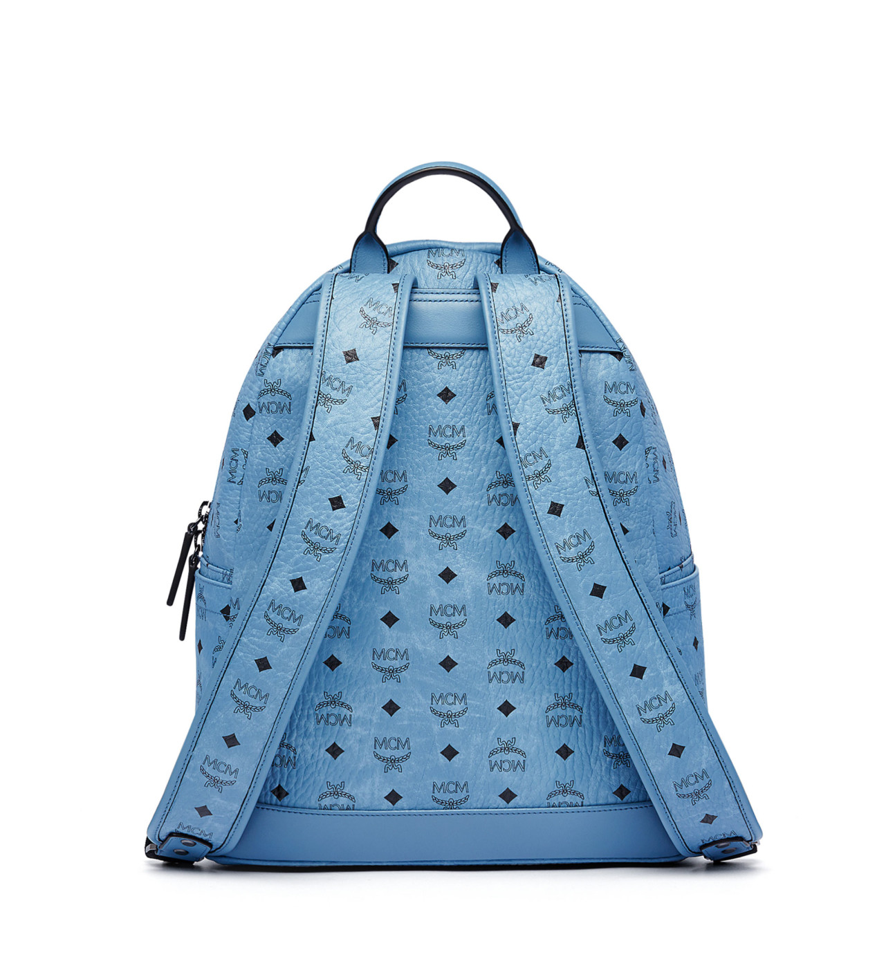 MCM Blue Medium Leather Stark Studded Visetos Backpack Bag