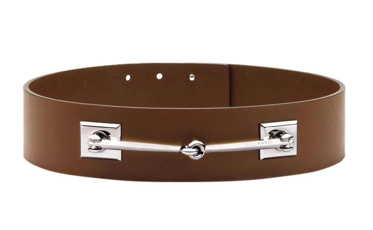 Gucci Women’s Brown Leather Horsebit Waist Belt COUTUREPOINT