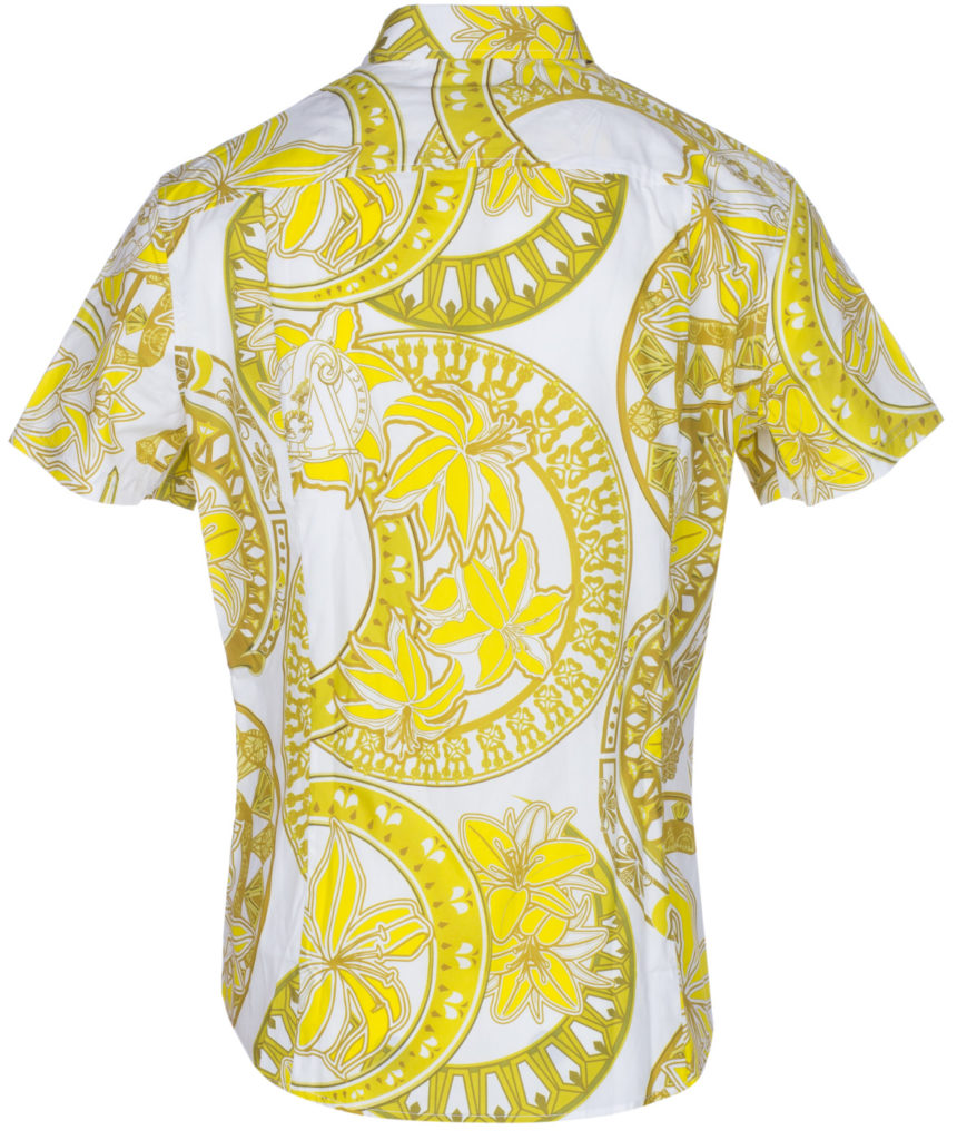 Versace Jeans Men's Gold Printed Short Sleeve Shirt