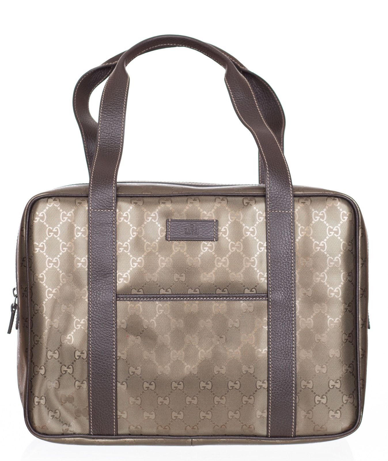 Gucci Men’s Gold Glossy Guccissima GG Briefcase Business Laptop Tote