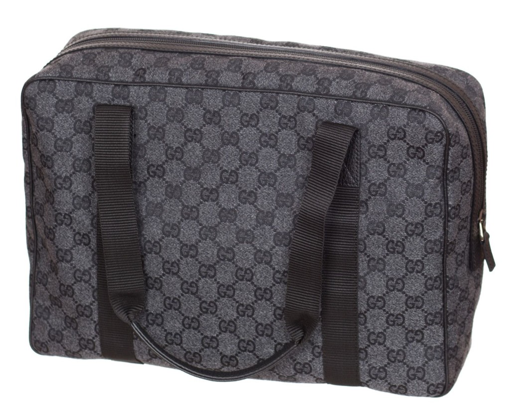 Gucci Men’s Charcoal Guccissima GG Canvas Briefcase Business Laptop