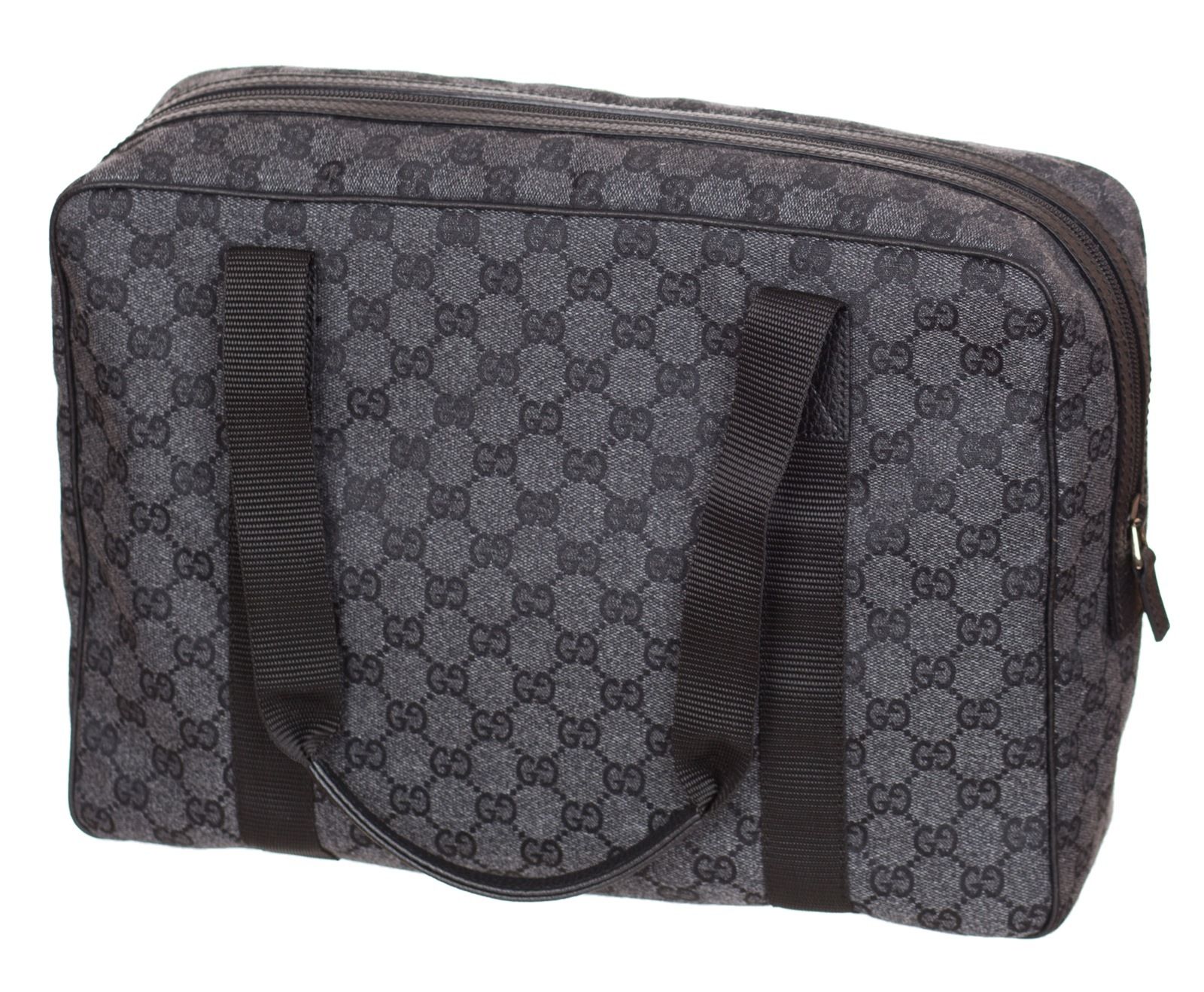 Gucci Men’s Charcoal Guccissima GG Canvas Briefcase Business Laptop