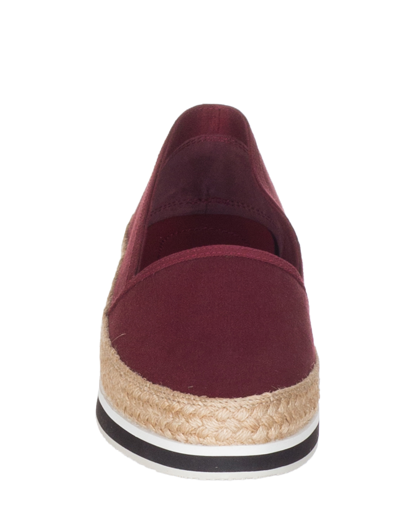 Prada Women's Burgundy Canvas 3S5993 Espadrille Flats Shoes