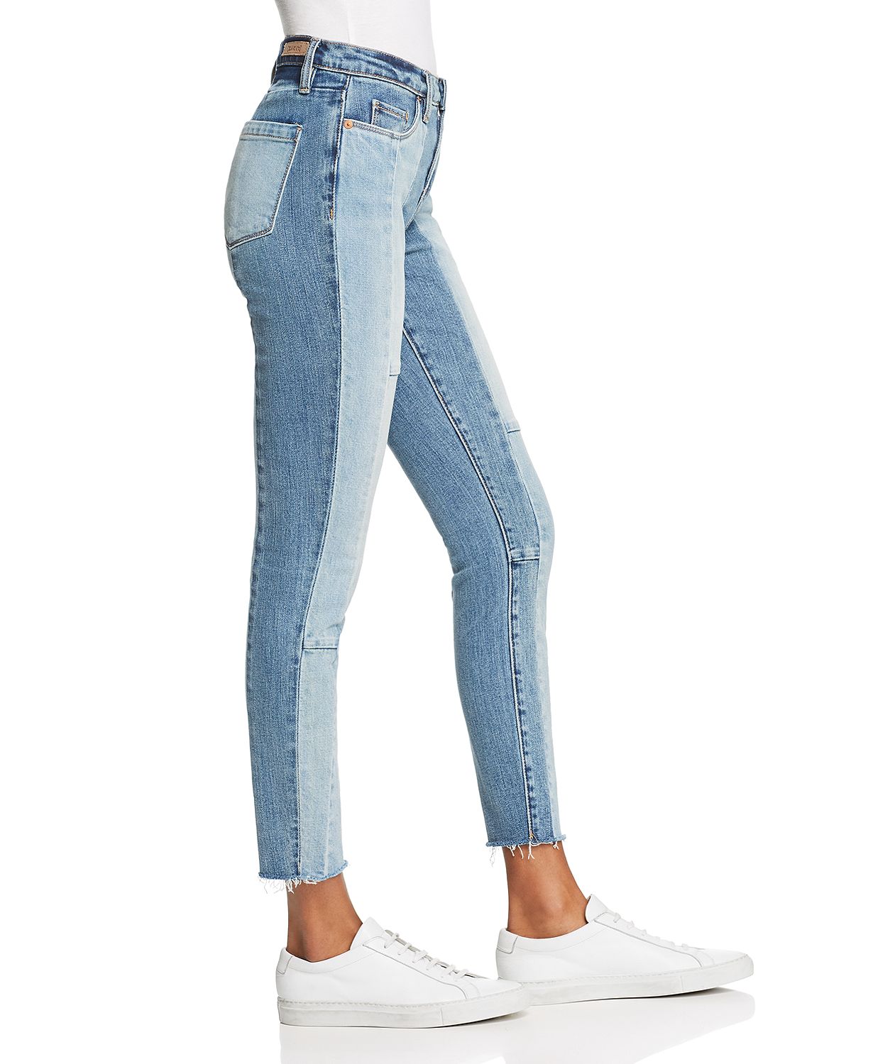 patchwork skinny jeans womens