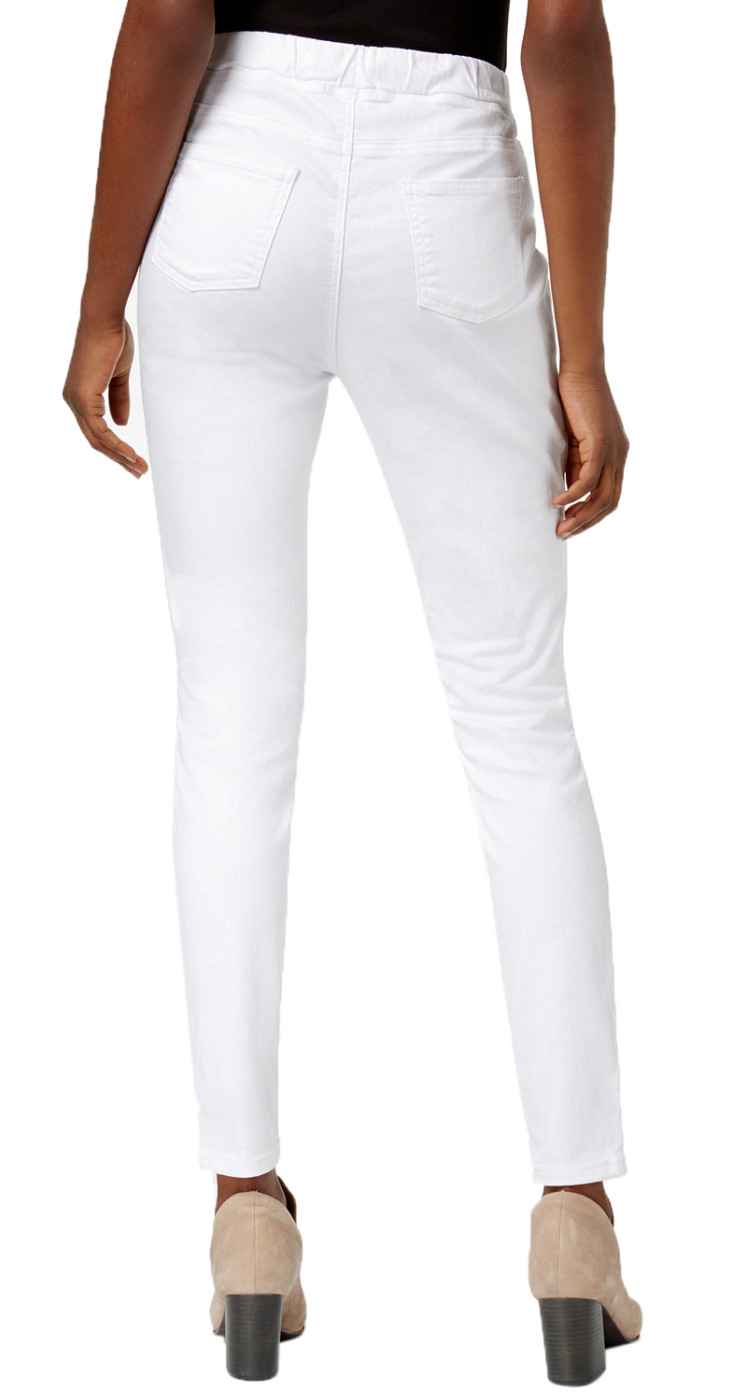 white stretch pull on jeans