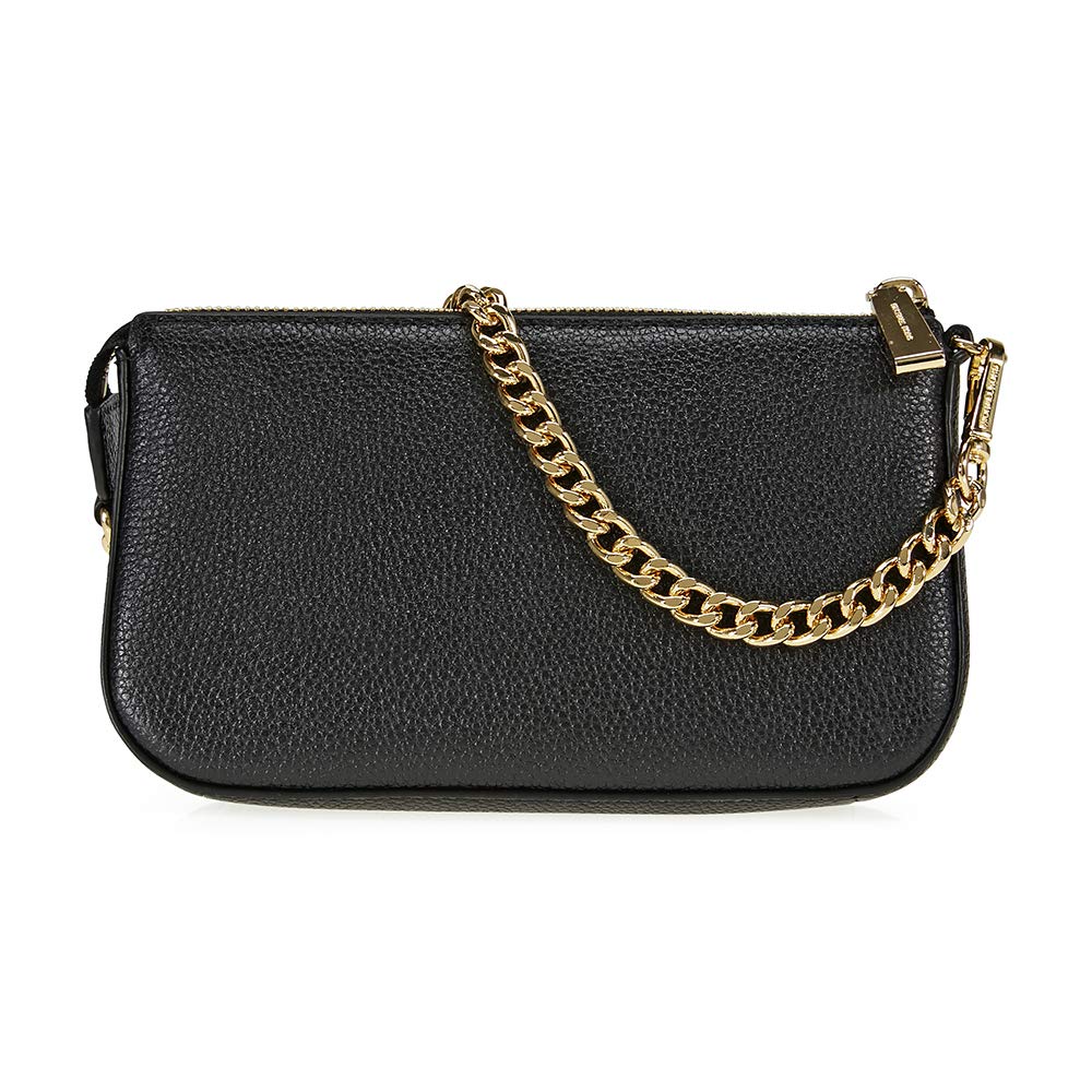 MICHAEL Michael Kors Black Pebbled Leather Chain Clutch Bag