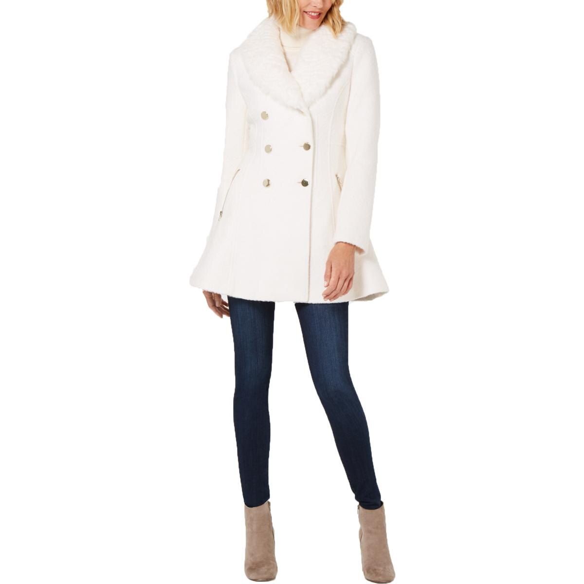 guess white wool coat