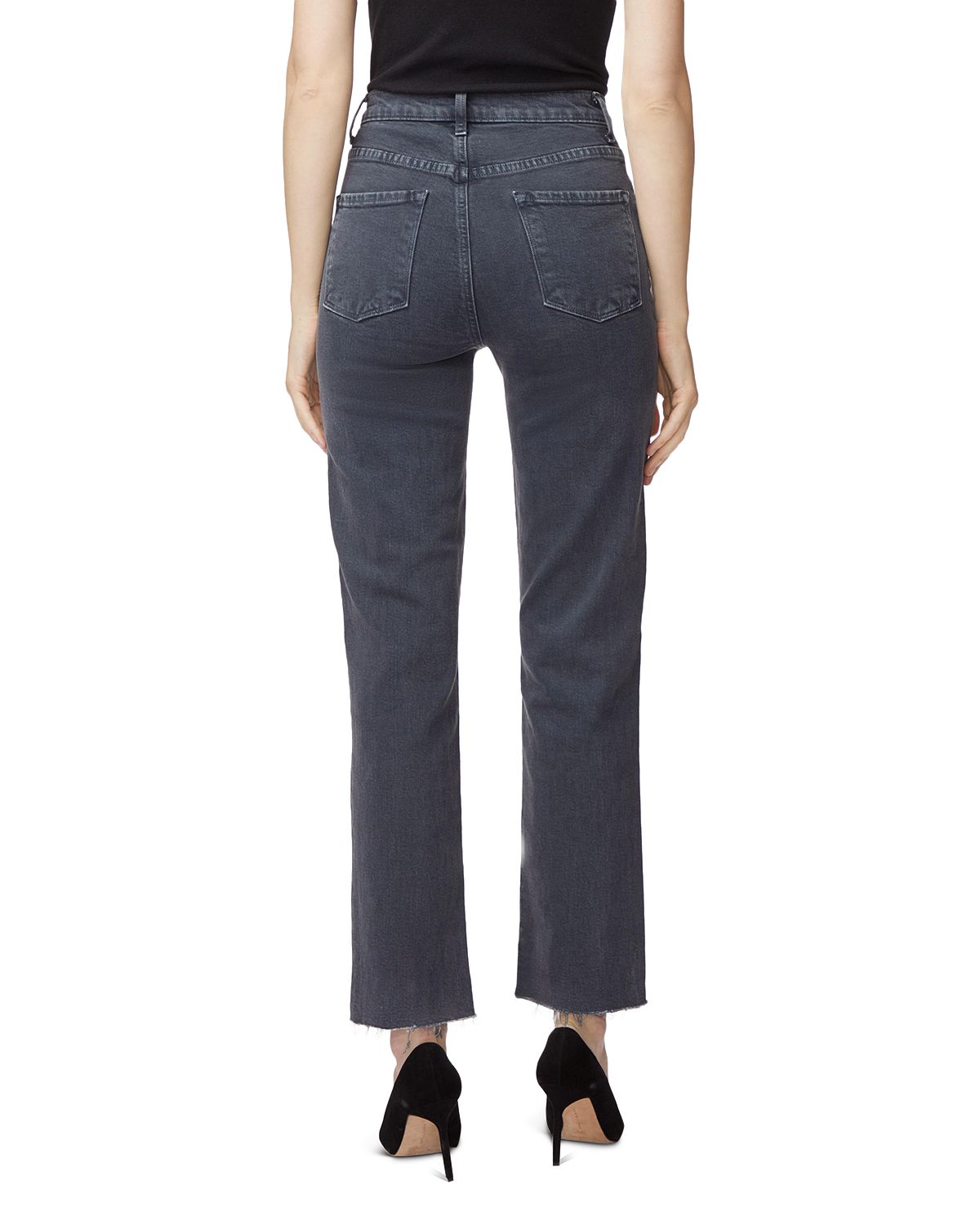 J Brand Women's Grey Jules High Rise Ankle Straight Leg Jeans