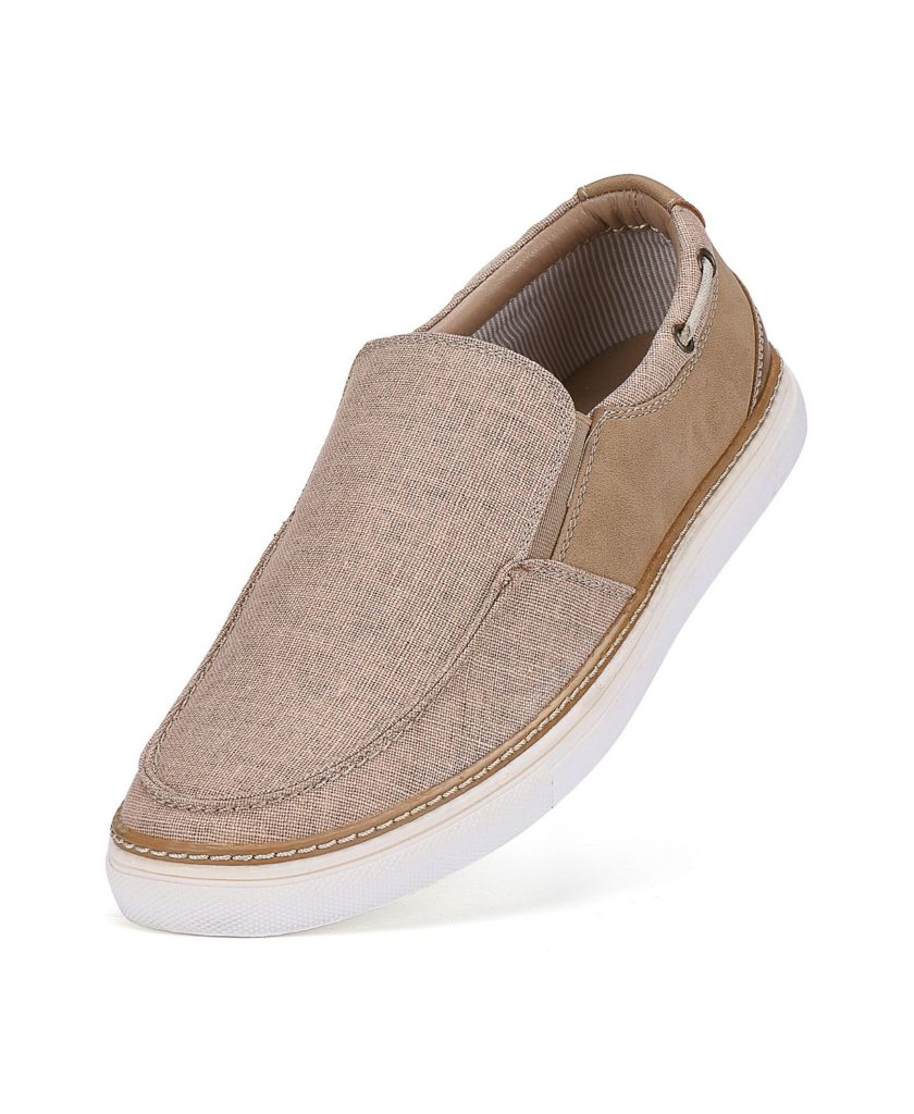 Gallery Seven Men's Brown Canvas Slip On Boat Shoes